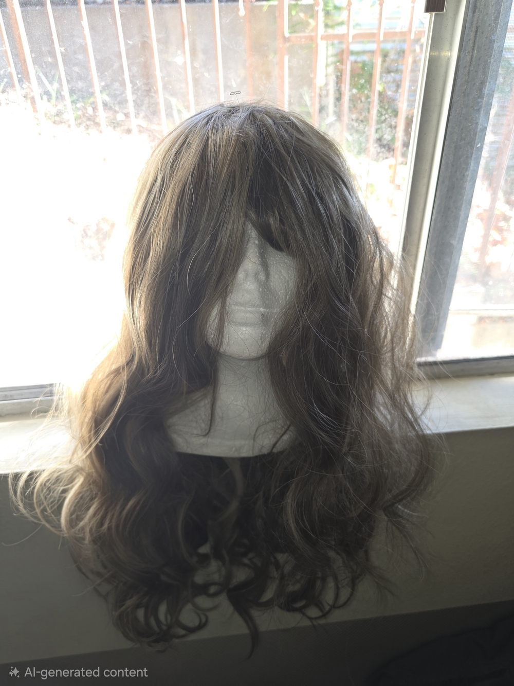 Synthetic Long Wavy Women’s Hair Wig - Ash Brown